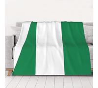JEJEA Flag of Nigeria print Flannel Blanket Plush Throw Super Soft Flannel Blankets for Couch, Bed, Sofa for All Seasons