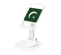 JEJEA Flag Of Pakistan Print Rotating Cell Stand,Cell Phone Stand For Desk,Adjustable Phone Holder, For All Phones
