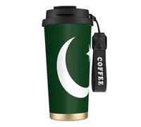 JEJEA Flag of Pakistan Print Stainless Steel Insulated Mugs, Double Wall Coffee Cups, Coffee Travel Mug for Home Office
