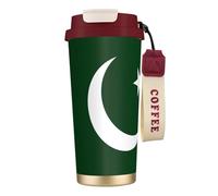 JEJEA Flag of Pakistan Print Stainless Steel Insulated Mugs, Double Wall Coffee Cups, Coffee Travel Mug for Home Office