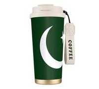 JEJEA Flag of Pakistan Print Stainless Steel Insulated Mugs, Double Wall Coffee Cups, Coffee Travel Mug for Home Office