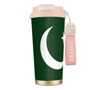 JEJEA Flag of Pakistan Print Stainless Steel Insulated Mugs, Double Wall Coffee Cups, Coffee Travel Mug for Home Office