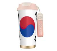 JEJEA Flag of Republic of Korea Print Stainless Steel Insulated Mugs, Double Wall Coffee Cups, Coffee Travel Mug for Home Office