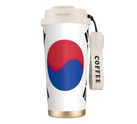 JEJEA Flag of Republic of Korea Print Stainless Steel Insulated Mugs, Double Wall Coffee Cups, Coffee Travel Mug for Home Office