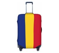 JEJEA Flag of Romania Print Suitcase Cover Protector Travel Luggage Cover Suitcase Washable Baggage Covers Anti-Scratch