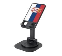 JEJEA Flag Of Serbia Print Rotating Cell Stand,Cell Phone Stand For Desk,Adjustable Phone Holder, For All Phones