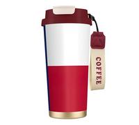 JEJEA Flag of Texas Print Stainless Steel Insulated Mugs, Double Wall Coffee Cups, Coffee Travel Mug for Home Office