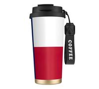 JEJEA Flag of Texas Print Stainless Steel Insulated Mugs, Double Wall Coffee Cups, Coffee Travel Mug for Home Office
