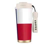 JEJEA Flag of Texas Print Stainless Steel Insulated Mugs, Double Wall Coffee Cups, Coffee Travel Mug for Home Office