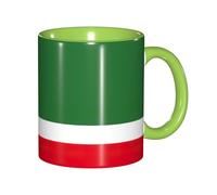JEJEA Flag of The Chechen Republic Print 11 Oz Pottery Mug, Ceramic Coffee Cups Elegant Tea Mugs with Gift Box for Women with 6 Colors