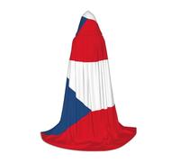 JEJEA Flag Of The Czech Republic Print Halloween Cosplay Christmas Party Outfits Hooded Wizard Robe Halloween Cloak Medieval Renaissance