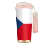 JEJEA Flag of The Czech Republic Print Stainless Steel Insulated Mugs, Double Wall Coffee Cups, Coffee Travel Mug for Home Office