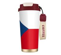 JEJEA Flag of The Czech Republic Print Stainless Steel Insulated Mugs, Double Wall Coffee Cups, Coffee Travel Mug for Home Office