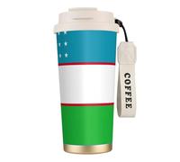 JEJEA Flag of The Republic of Uzbekistan Print Stainless Steel Insulated Mugs, Double Wall Coffee Cups, Coffee Travel Mug for Home Office