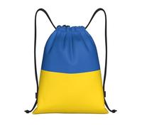 JEJEA Flag of Ukraine print Drawstring Backpack Drawstring Gym Bags Draw String Bags Backpack for Swimming, Beach