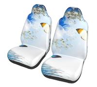 JEJEA Flowers And Butterfly Print Universal Car Seat Protector, 2 Pcs Universal Non-Slip Car Accessories Seat Cover For Truck Suv Sea