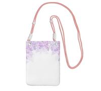 JEJEA Framing Lilac Flowers In Blossom Print Crossbody Phone Bag For Women Men, Adjustable Strap Phone Purse, For Travel Shopping