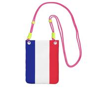 JEJEA French Flag Print Crossbody Phone Bag For Women Men, Adjustable Strap Phone Purse, For Travel Shopping