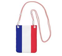 JEJEA French Flag Print Crossbody Phone Bag For Women Men, Adjustable Strap Phone Purse, For Travel Shopping