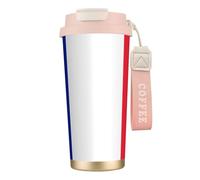 JEJEA French Flag Print Stainless Steel Insulated Mugs, Double Wall Coffee Cups, Coffee Travel Mug for Home Office
