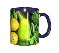 JEJEA Fresh Vegetables Fruits Print 11 Oz Pottery Mug, Ceramic Coffee Cups Elegant Tea Mugs with Gift Box for Women with 6 Colors