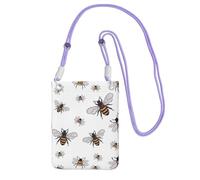 JEJEA Funny Bees Print Crossbody Phone Bag For Women Men, Adjustable Strap Phone Purse, For Travel Shopping