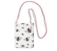 JEJEA Funny Bees Print Crossbody Phone Bag For Women Men, Adjustable Strap Phone Purse, For Travel Shopping