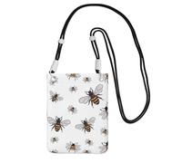 JEJEA Funny Bees Print Crossbody Phone Bag For Women Men, Adjustable Strap Phone Purse, For Travel Shopping