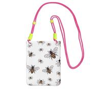 JEJEA Funny Bees Print Crossbody Phone Bag For Women Men, Adjustable Strap Phone Purse, For Travel Shopping