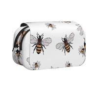 JEJEA Funny Bees Print Pen Pencil Case Pencil Case Holder for Pencils Makeup Multi-Purpose Organizer Box for Adluts