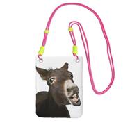 JEJEA Funny Donkey Print Crossbody Phone Bag For Women Men, Adjustable Strap Phone Purse, For Travel Shopping