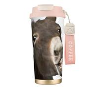 JEJEA Funny Donkey Print Stainless Steel Insulated Mugs, Double Wall Coffee Cups, Coffee Travel Mug for Home Office