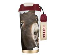 JEJEA Funny Donkey Print Stainless Steel Insulated Mugs, Double Wall Coffee Cups, Coffee Travel Mug for Home Office