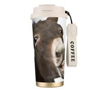 JEJEA Funny Donkey Print Stainless Steel Insulated Mugs, Double Wall Coffee Cups, Coffee Travel Mug for Home Office