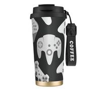 JEJEA Game Controller Print Stainless Steel Insulated Mugs, Double Wall Coffee Cups, Coffee Travel Mug for Home Office