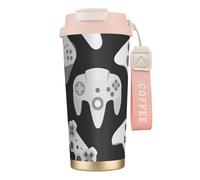 JEJEA Game Controller Print Stainless Steel Insulated Mugs, Double Wall Coffee Cups, Coffee Travel Mug for Home Office