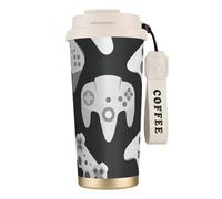 JEJEA Game Controller Print Stainless Steel Insulated Mugs, Double Wall Coffee Cups, Coffee Travel Mug for Home Office