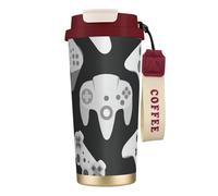 JEJEA Game Controller Print Stainless Steel Insulated Mugs, Double Wall Coffee Cups, Coffee Travel Mug for Home Office