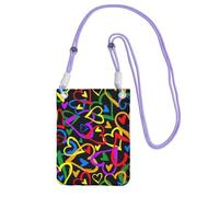 JEJEA Gay Pride Rainbow Print Crossbody Phone Bag For Women Men, Adjustable Strap Phone Purse, For Travel Shopping