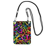 JEJEA Gay Pride Rainbow Print Crossbody Phone Bag For Women Men, Adjustable Strap Phone Purse, For Travel Shopping