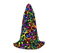 JEJEA Gay Pride Rainbow Print Halloween Cosplay Christmas Party Outfits Hooded Wizard Robe Halloween Cloak Medieval Renaissance