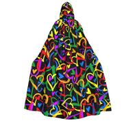 JEJEA Gay Pride Rainbow print Halloween Hooded Cloak Cape Unisex for Cosplay, Christmas Party Favors Witchy Outfits