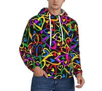 JEJEA Gay Pride Rainbow Print Men'S Casual Hoodie,Long Sleeve Sweatshirt Comfort Breathable Gym Hoodie With Pocket
