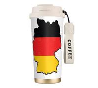 JEJEA German Flag Map Print Stainless Steel Insulated Mugs, Double Wall Coffee Cups, Coffee Travel Mug for Home Office
