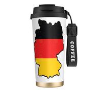 JEJEA German Flag Map Print Stainless Steel Insulated Mugs, Double Wall Coffee Cups, Coffee Travel Mug for Home Office