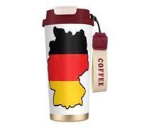 JEJEA German Flag Map Print Stainless Steel Insulated Mugs, Double Wall Coffee Cups, Coffee Travel Mug for Home Office