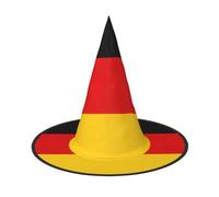JEJEA German Flag Print Women'S Large Witch Hat Witch Hat Witches Hats Halloween Cosplay Party Accessory