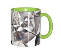 JEJEA Glitter Abstract Diamond Crystal Pattern Print 11 Oz Pottery Mug, Ceramic Coffee Cups Elegant Tea Mugs with Gift Box for Women with 6 Colors
