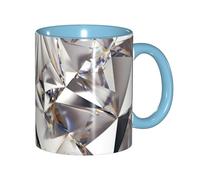 JEJEA Glitter Abstract Diamond Crystal Pattern Print 11 Oz Pottery Mug, Ceramic Coffee Cups Elegant Tea Mugs with Gift Box for Women with 6 Colors