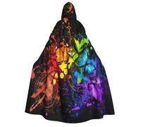 JEJEA Graffiti Butterfly print Halloween Hooded Cloak Cape Unisex for Cosplay, Christmas Party Favors Witchy Outfits
